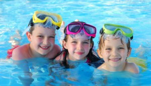Three Kids In Pool